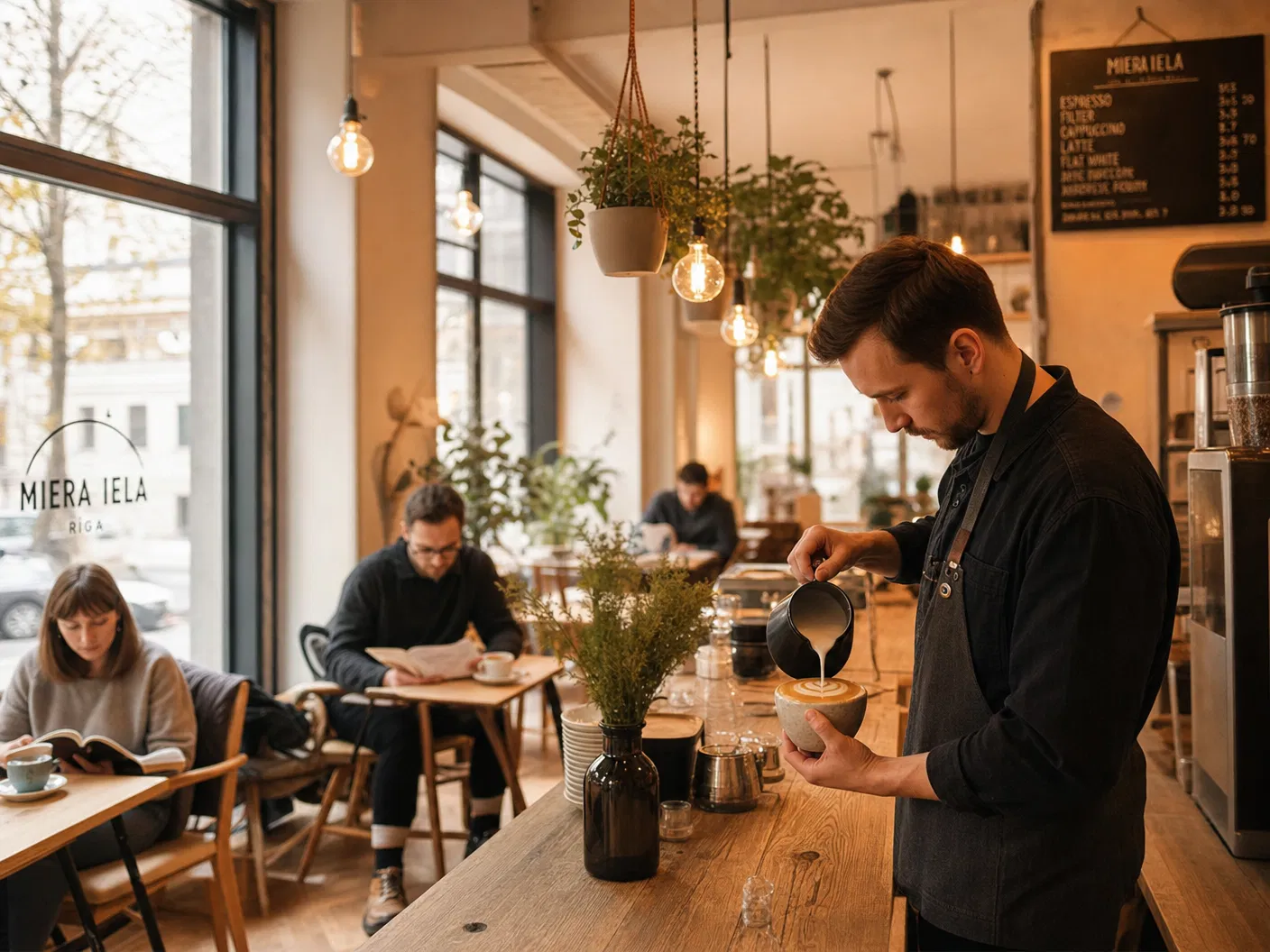 Specialty coffee shop on Miera iela, Riga